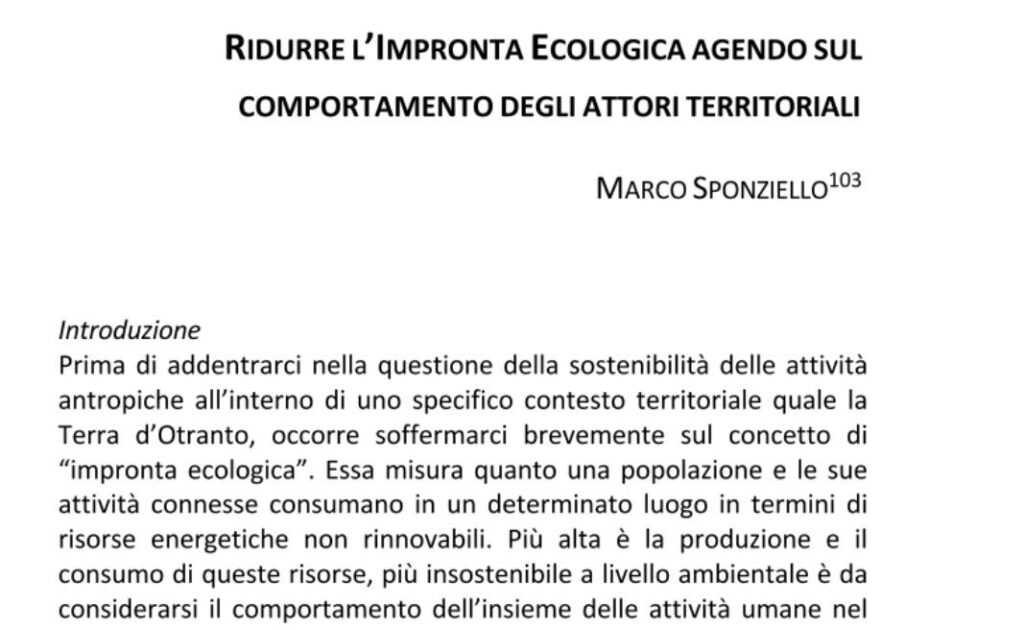 secondo contributo master plan unisalento marco sponziello